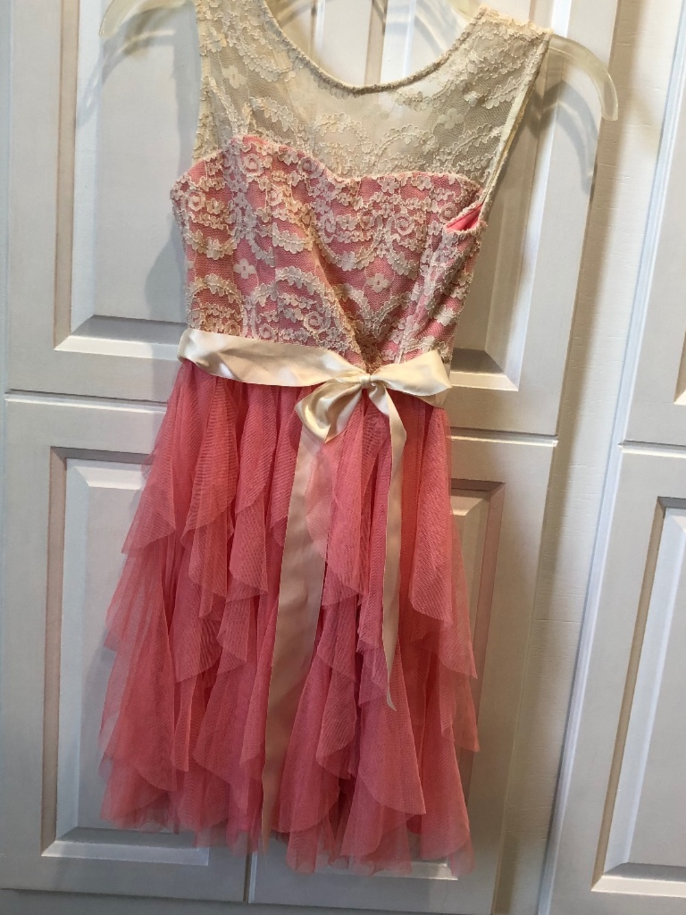 Coral and lace Rare Editions girls dress size 10